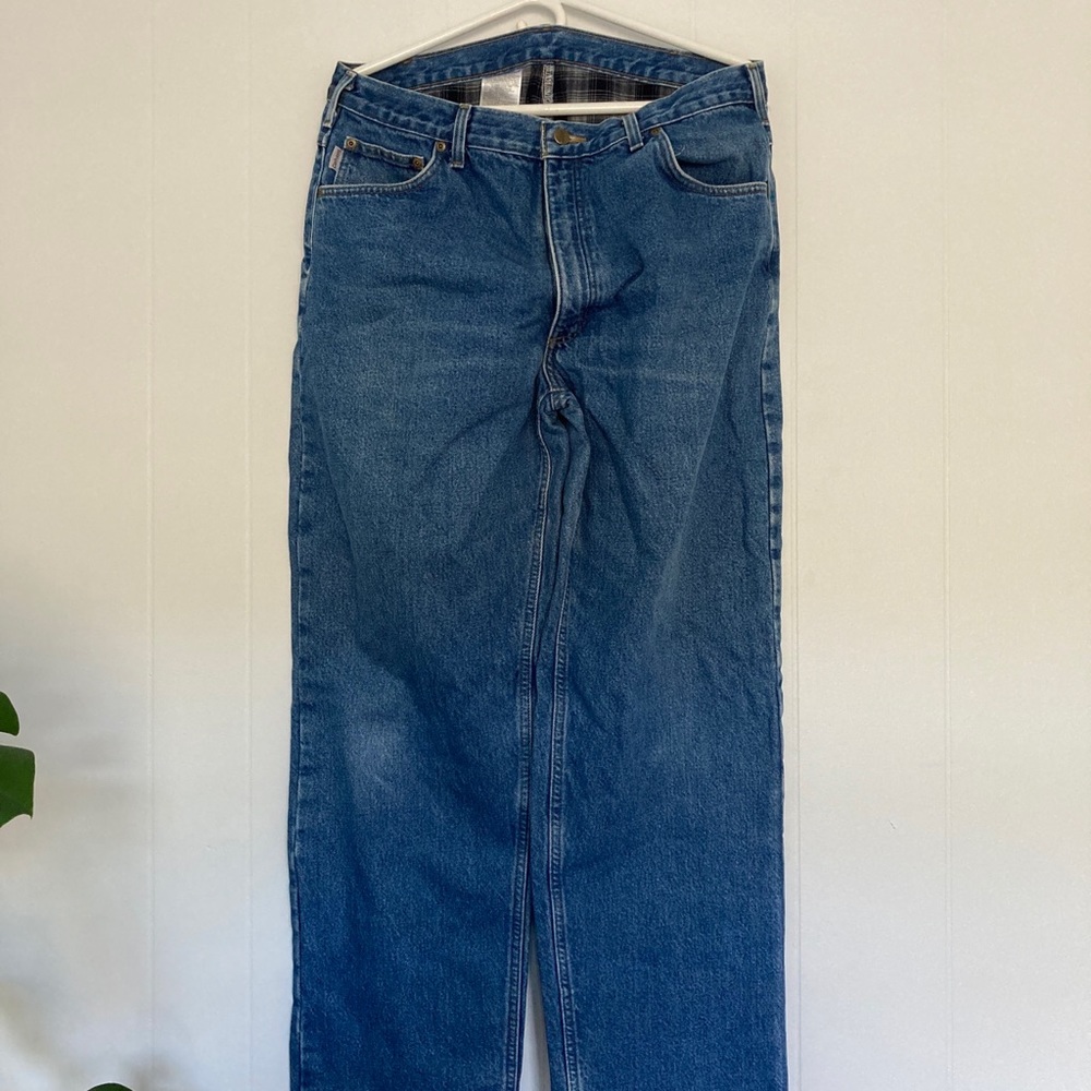 Carhartt Flannel Lined Jeans Blue 38x32